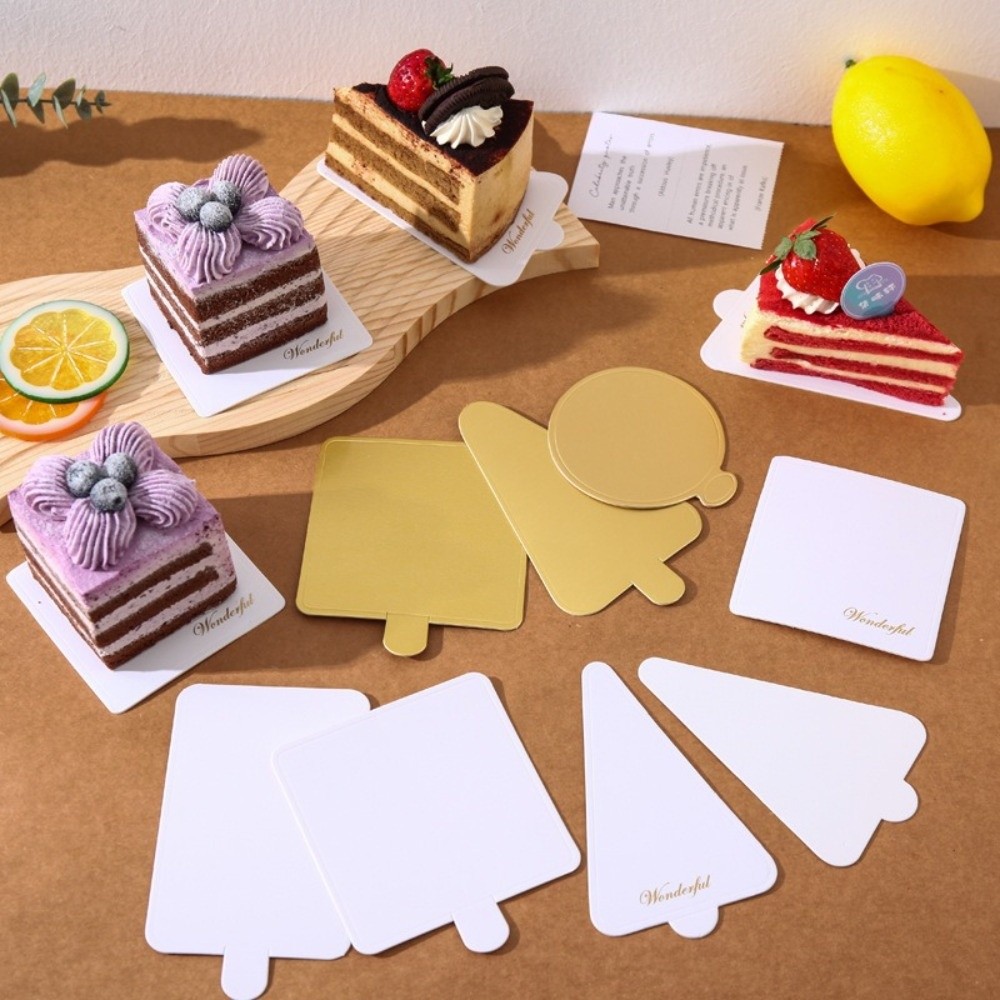 Cake Board Round - 50/100 Stück Neue Einweg-Dessertplatten Goldene Weiße