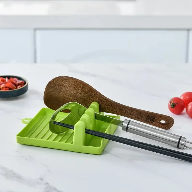 Kitchen Baking Tray Rack - Kunststoff-Löffel-Spatelhalter, Küchen-Aufbewahrungsregal mit auslaufsicherem Tablett für
