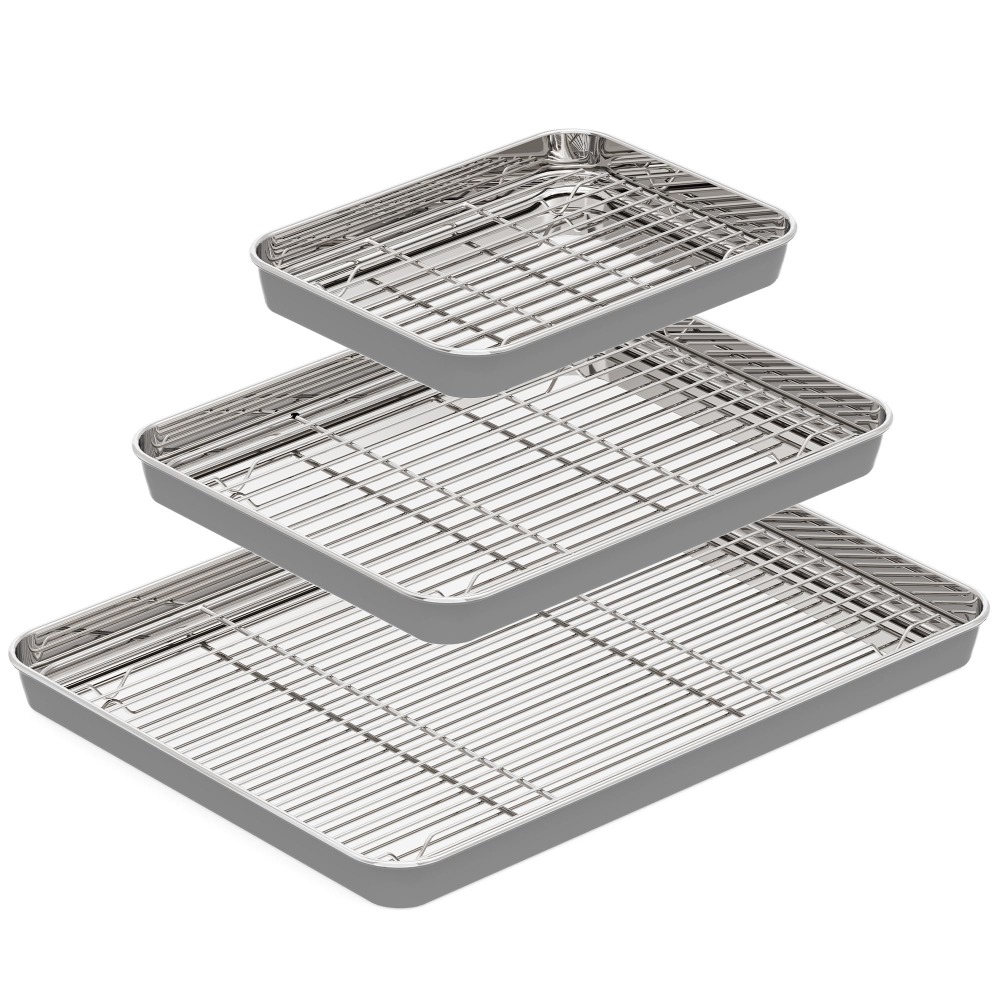Kitchen Baking Tray Rack - Edelstahl-Backblech mit Drahtgitter, gleichmäßig erhitzende, langlebige