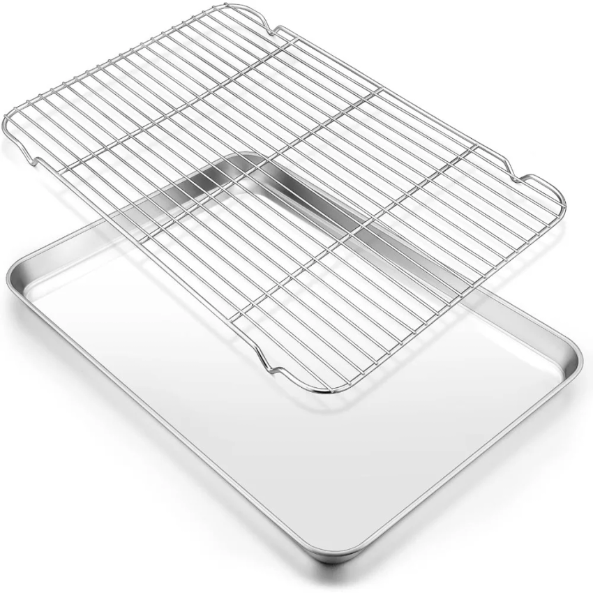 Kitchen Baking Tray Rack - 304 Edelstahl Backblech-Set mit Grill Metall