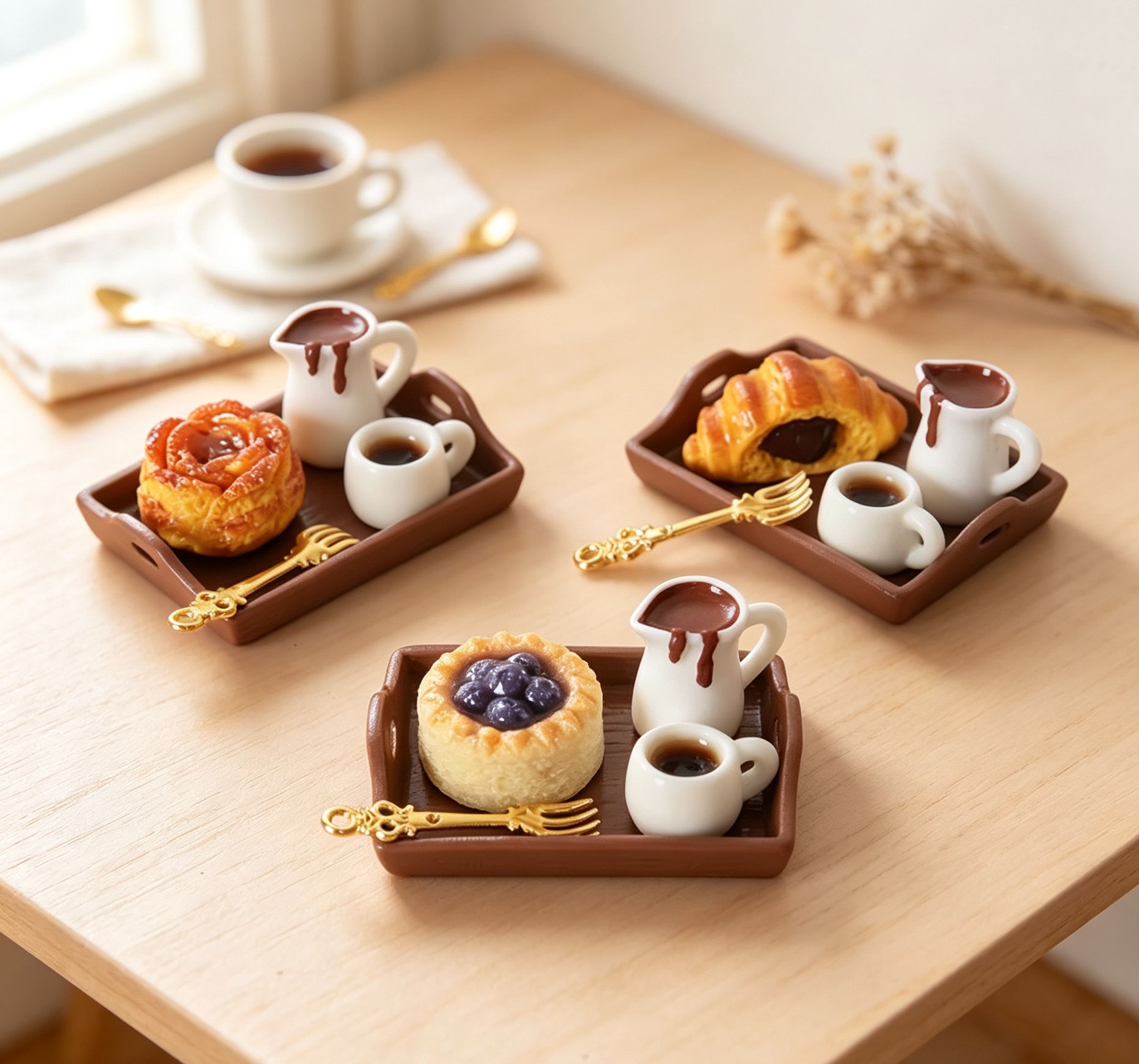Kitchen Set Bakery - 1:12 Maßstab Miniatur-Nachmittagstee-Set – Kaffee &