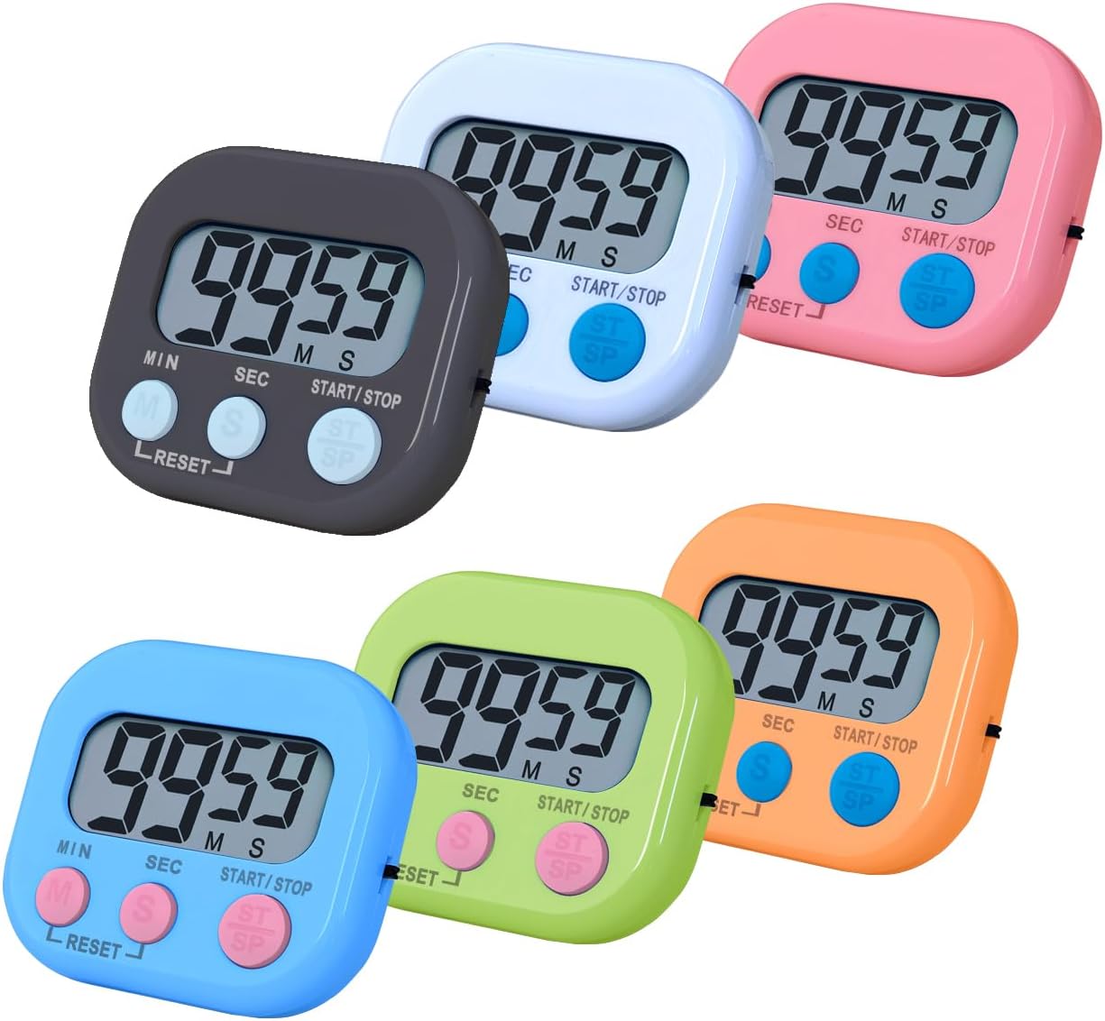 Baking Kitchen Set Up - Magnetischer Küchentimer, digital, mit Display, Kochen,